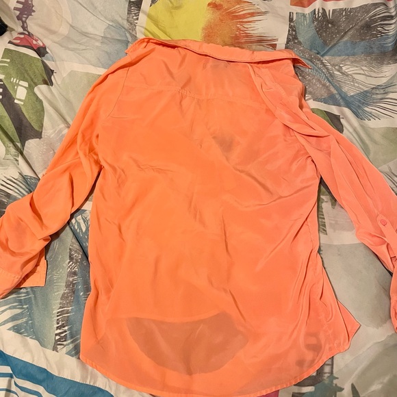Old Navy Bright Orange Button Down With Pockets - Picture 3 of 4